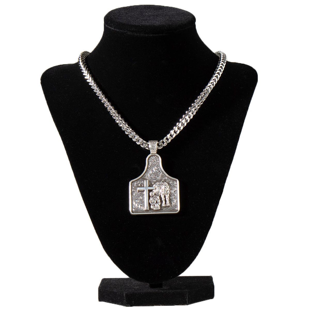 TWISTER MENS NECKLACE 24" CHAIN PRAYING COWBOY 32166