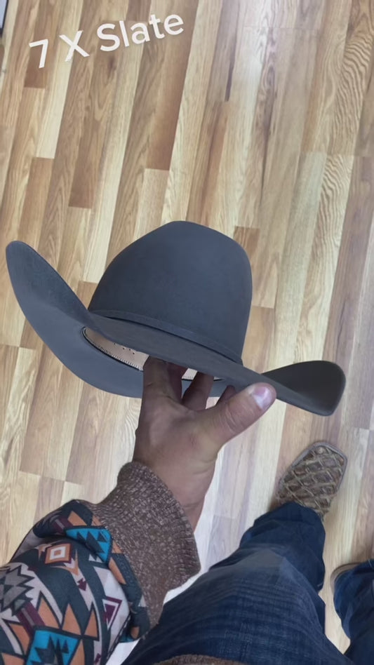7 X RODEO KING FELT SLATE